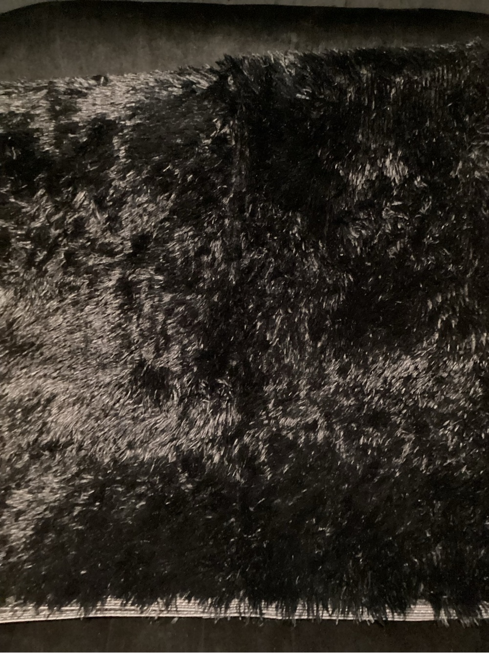 Black Shaggy Faux Fur Rug 31" Wx 62"L